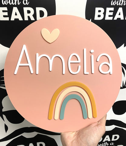 Rainbow Boho Sign