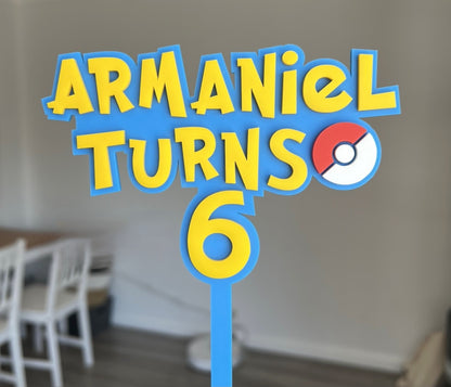 Pokemon Inspired Cake Topper