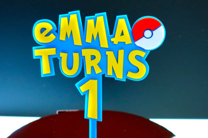 Pokemon Inspired Cake Topper