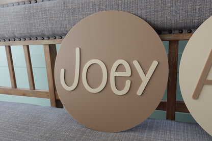Name Sign Coloured Background and Writing