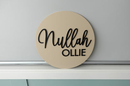 Personalised Name Sign Black Writing