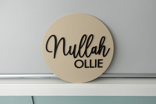 Personalised Name Sign Black Writing