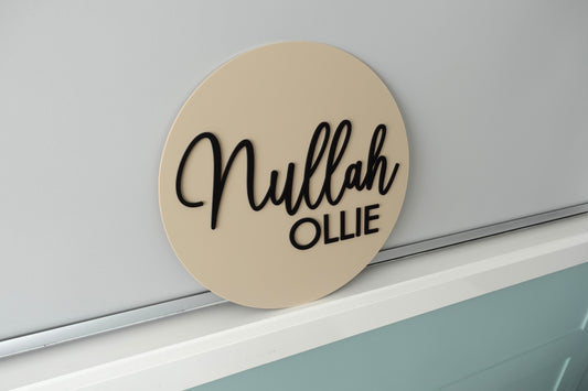Personalised Name Sign Black Writing